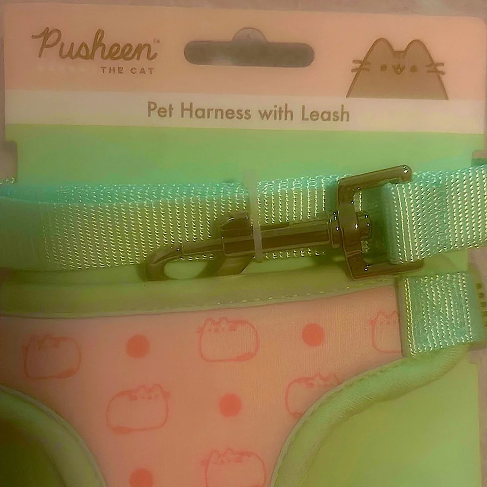 Pusheen The Cat Pink/Green Pet Harness and Leash Set